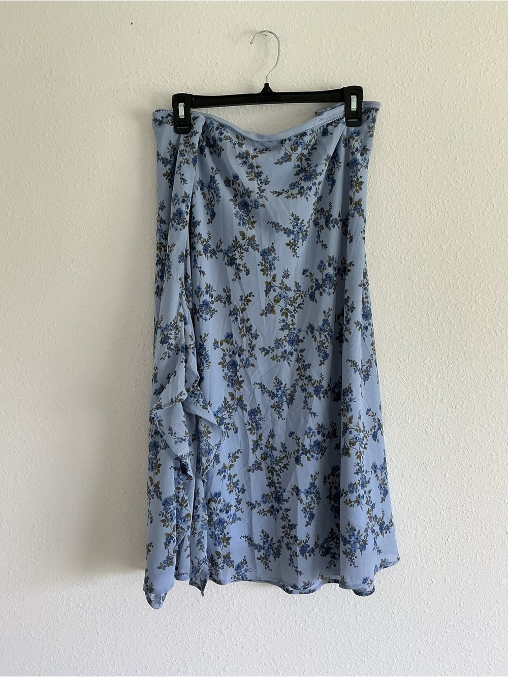 wild fable Light Blue Floral Wrap-Style Maxi Skirt